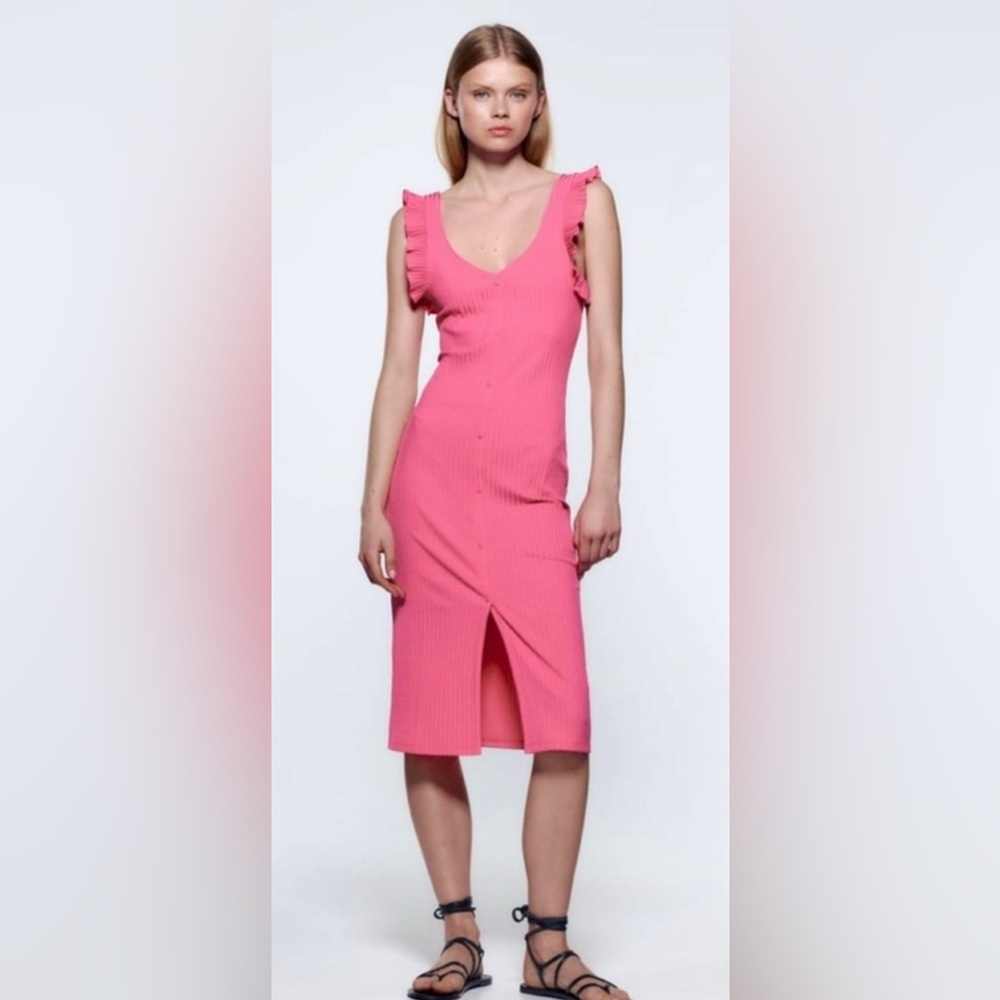 Zara Pink Ruffled Dress